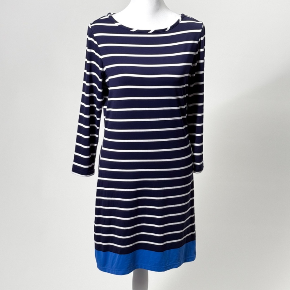 Southern Tide Coastline Striped Knit Active Dress Small Meridian Blue 🌊👗☀️